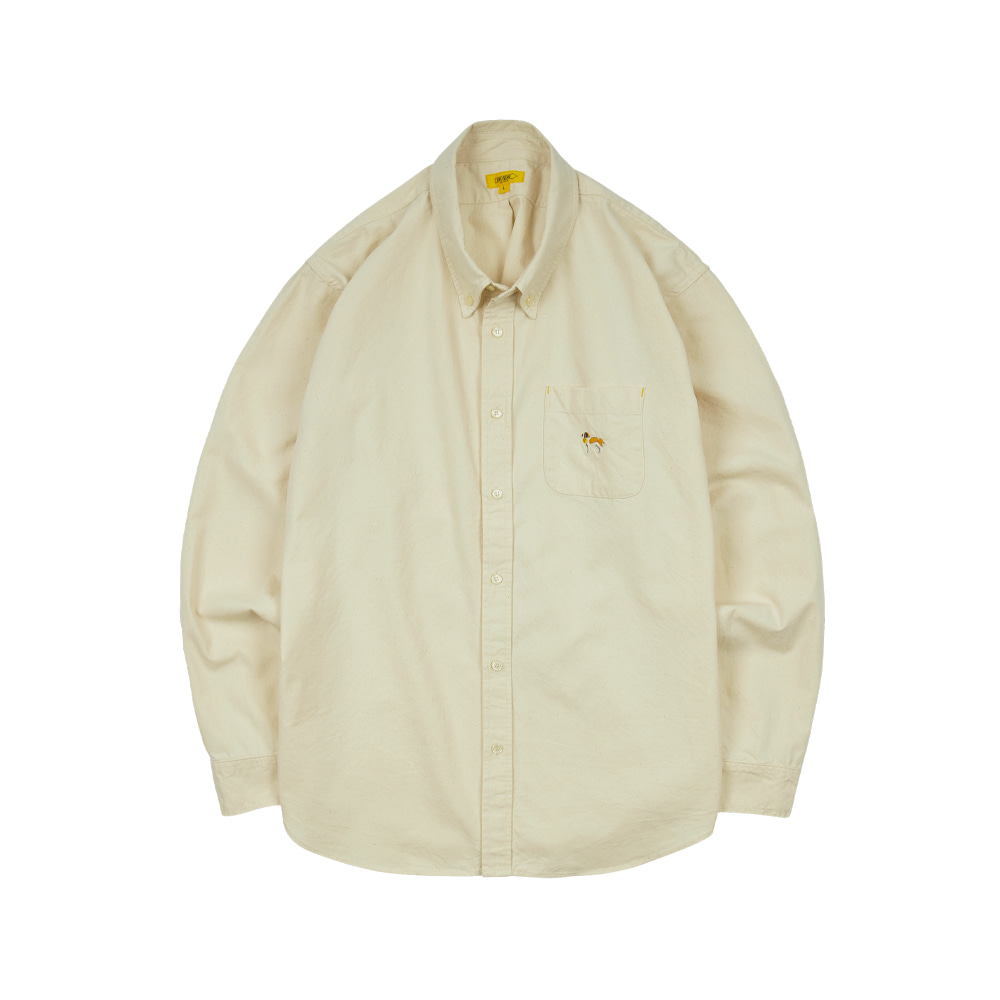EMBROIDERY OXFORD SHIRT [OLD WHITE]